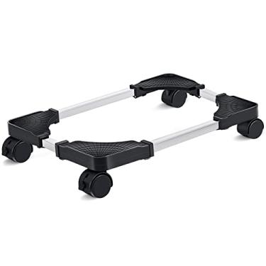 Imagem de Suporte ajustável para CPU móvel Liitrton com 4 rodas giratórias para a maioria dos PC, Preto