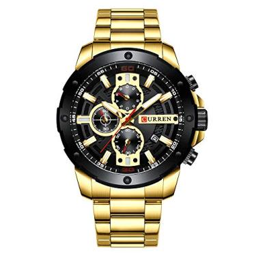 Imagem de Relógio Masculino Curren 8336 GB Pulseira em Aço Inoxidável - Dourado e Preto