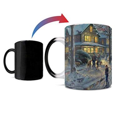 Imagem de Uma história de Natal – Hammond, Indiana Neighborhood – Thomas Kinkade – Uma caneca de cerâmica sensível ao calor de 325 ml que muda de cor – Imagem revelada quando líquido quente é adicionado!