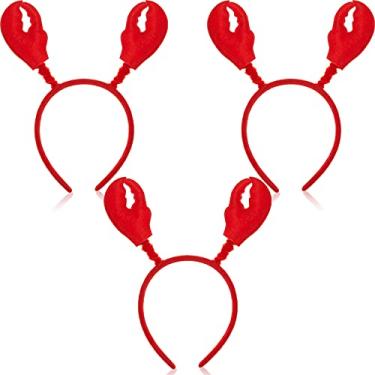 Imagem de Faixas de cabeça de lagosta de caranguejo, garras de lagosta, faixa de cabelo, lagosta, cabeça bopper de cabeça de lagosta, acessórios de cabelo para fantasia de animal cosplay e festa (3 peças)