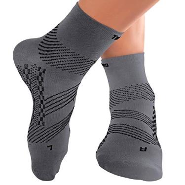 Imagem de TechWare Pro Meias para fascite plantar – Meias de compressão no tornozelo para mulheres e homens. Suporte de tendinite de Aquiles e suporte de arco do pé