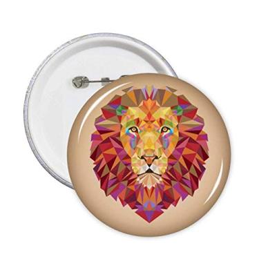 Imagem de Caixa de animais de leão colorida alfinetes de costura com emblema de botão para decoração 5 peças