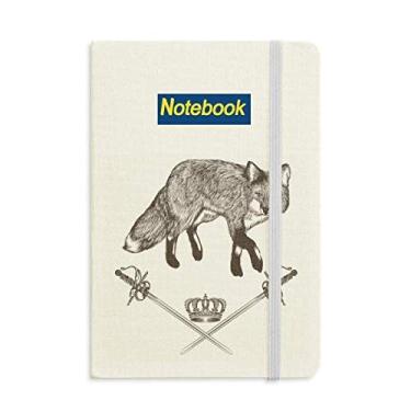 Imagem de Caderno estilo barroco com coroa de espada raposa diário clássico A5