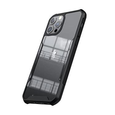 Imagem de Capa de armadura à prova de choque de luxo para iphone 14 13 12 11 pro xs max x xr 6s 7 8 plus se capa de telefone celular traseira concha clara amortecedor macio, preto, para iphone x 10