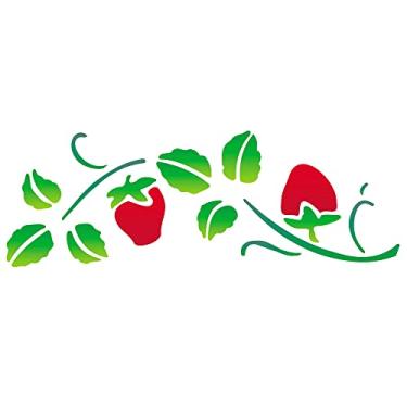 Imagem de Stencil de Acetato para Pintura OPA Simples 10 x 30 cm - 340 Frutas Morangos