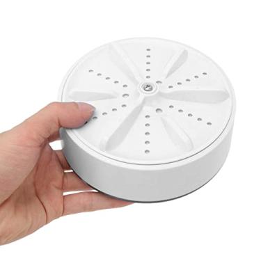 Imagem de YEmirth Mini Lavadora Portátil com Balde Dobrável e Bateria, Eficiente para Salas de Faculdade, Viagens e Apartamentos (Branco)