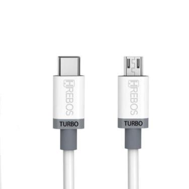 Imagem de Cabo de Celular Tipo C x Micro USB V8 - 1 Metro Turbo da hrebos HS-169