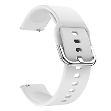 Imagem de WIKUNA Pulseira de relógio inteligente de 18 mm para Garmin Venu 2S/Vivoactive 3S 4S pulseira de silicone acessórios de substituição para pulseira S ativa (cor: branco, tamanho: 18 mm universal)