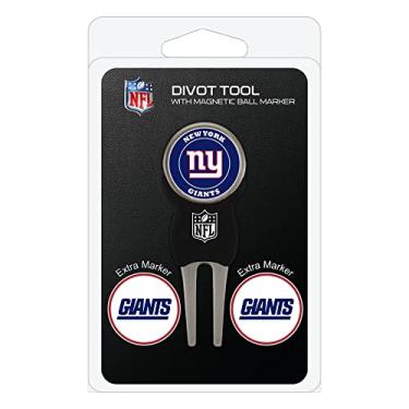 Imagem de Team Golf NFL New York Giants Divot Tool com 3 marcadores de bola de golfe, os marcadores são esmaltados magnéticos dupla face, várias cores de equipe, tamanho único (31945)