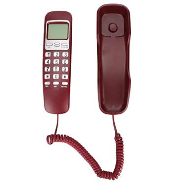 Imagem de Telefone de Parede Com Fio, Função Flash Telefone de Hotel Multifuncional CláSsico Com Display LCD para Uso DoméStico (Vermelho)