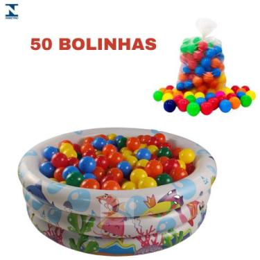 Imagem de Piscina Infantil Inflável 100 Litros Colorida + 50 Bolinhas - Wellmix