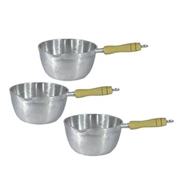 Imagem de Kit 3 Panelas Caçarola Japi Alumínio Polido 14cm 0,9L