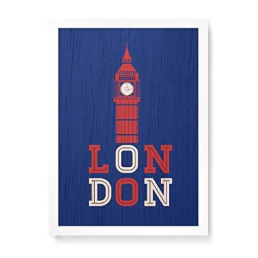 Imagem de Arte Maníacos Quadro Decorativo em Madeira London Big Ben - 23x16,25cm (Moldura caixa em laca branca)
