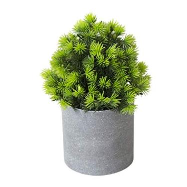 Imagem de heave Mini plantas artificiais em vaso, arbusto de plástico falso, plantas verdes artificiais para decoração de casa, jardim, banheiro, presente de boas-vindas, 11
