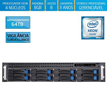 Imagem de Servidor de Armazenamento Silix® 4 Núcleos X1200H8 V6 Intel® Xeon E3-1220 V6 3.0 Ghz 8 MB / 8GB DDR4 / 64TB SATA3 Vigilância/RAID 0, 1, 5, 10 / USB 3.0 / Rack 2U / Hot-Swap
