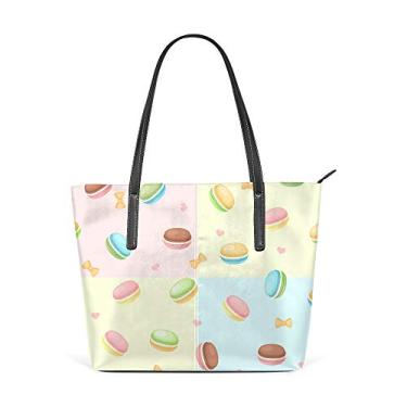 Imagem de Bolsa de ombro feminina sacola de couro, bolsa grande para compras, cor de bolo, chocolate, bolsa casual