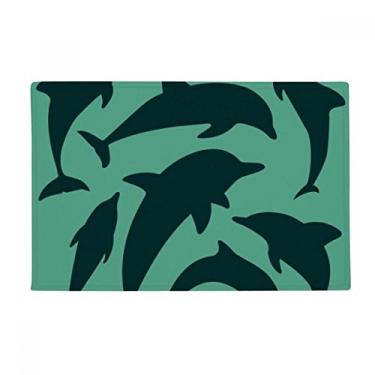 Imagem de DIYthinker Tapete de piso de biologia de tubarão do oceano azul antiderrapante para porta de banheiro