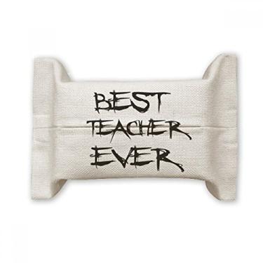 Imagem de Best Teacher Ever Student Citação de papel para lenços faciais Bolsa de linho de algodão