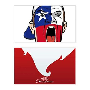 Imagem de Boné com bandeira do Chile para maquiagem facial, chapéu de grito, feriado, Natal, cartão de felicitações, mensagem de Natal