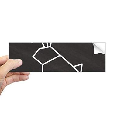 Imagem de DIYthinker Adesivo retangular abstrato de coelhos, origami, formato geométrico, para-choque, adesivo para janela