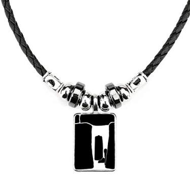 Imagem de DIYthinker Britain Stonehenge United Kingdom Wiltshire Colar de couro feito à mão