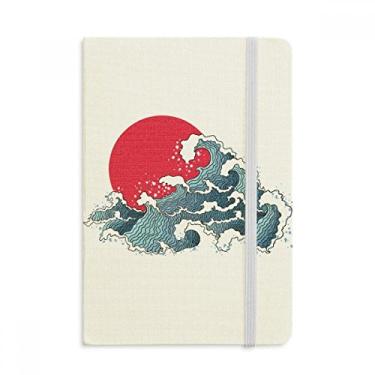 Imagem de Caderno de anotações em aquarela do mar vermelho do Japão com capa dura para diário clássico A5