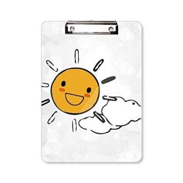 Imagem de Weather Sun Cloud Ilustration Pattern Prancheta Pasta, Bloco de Escrita Placa de Apoio A4