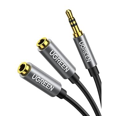 Imagem de UGREEN Divisor de fone de ouvido 3,5 mm Áudio estéreo Y Divisor Cabo de extensão auxiliar macho para fêmea Adaptador de entrada de fone de ouvido duplo para fone de ouvido compatível com iPho