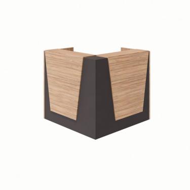 Imagem de Balcão de Atendimento em L Recepção Ameixa e Preto 121 cm