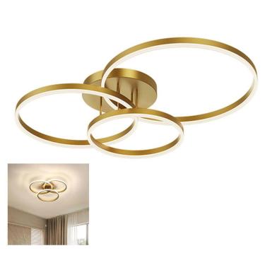 Imagem de Luminaria 3 em 1 Lustre Perfil Led Infinito Arco Orbital Moderno Luxo Comercial Residencial Iluminaçao Ambiente Recepçao Sala Quarto Decoraçao