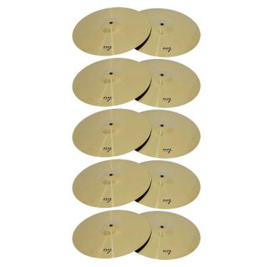 Imagem de Kit 5 Pares de Pratos de Bateria Chimbal 14" Liga de Aço New York