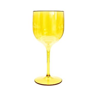Imagem de Kit 4 Taças De Vinho De Acrílico Cristal 260ml Drink Cor:Dourado