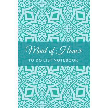 Imagem de Maid of Honor To Do List Notebook: Pastel Turquoise Teal Geometric Pattern - Modern Art Theme / Checklist Planner / Event Planning Journal / Wedding ... of Honor from Bride / Cute Card Alternative
