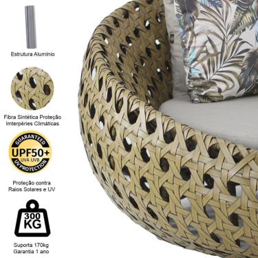 Imagem de  Chaise Barcelona em Alumínio com Almofadas Impermeáveis para Área, Sala, Edícula, Piscina, Jardim Trama