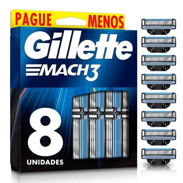 Imagem de Carga para Aparelho de Barbear Gillette Mach3 com 8 unidades 8 Unidades