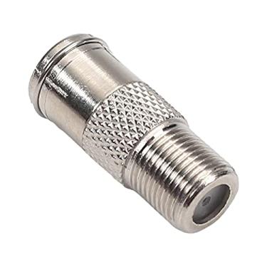 Imagem de Bettomshin 1 peça BSP F fêmea para F macho conector adaptador coaxial RF conector compatível com aplicações de RF antenas dispositivos LAN sem fio prata