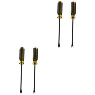 Imagem de Veemoon 4 Pcs alavanca de unhas em forma de V ferramentas de elevação de pinos removedor de unhas de móveis Chave de fenda ferramenta de levantamento de parafuso puxadores de aderência