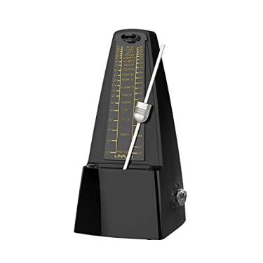 Imagem de Linrax M1 Metrônomo Mecânico para Piano Guitarra Baixo Ukulele Violino Violoncelo Saxofone Trompete Flautae e Todos os Instrumentos Musicais, Faixa de Tempo e Batida, Som Alto, Alta Precisão, Preto