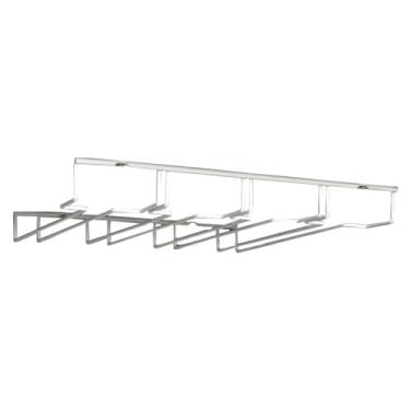 Imagem de DiCarlo Suporte para Taças Essence Branco - Aço Carbono com Pintura Epóxi - Organizar - Prata - Rack de Armazenamento - Cozinha - Indoor