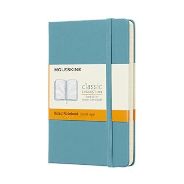 Imagem de Moleskine Caderno MM710B35, caderno clássico, capa dura, régua horizontal, tamanho do bolso (L x A x A): 3,5 x 5,5 polegadas (9 x 14 cm), folha azul