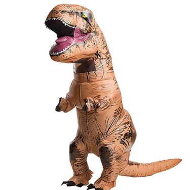 Imagem de Fantasia inflável de dinossauro Halloween Blowup Outfit Cosplay Desenho Animado Animal Boneca Fantasia Adultos