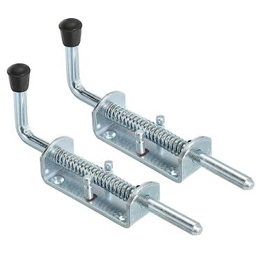 Imagem de PATIKIL Pino de trava com mola de 22 cm, pacote com 2 travas de segurança de ferro deslizantes para janela de galpão de porta de portão