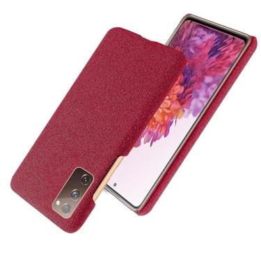 Imagem de Capa de luxo com textura de pano para Samsung Galaxy S20 FE Note 20 Ultra A70 A50 A30 A10 A20 A40 A21S A31 A41 A71 A51 M31 M51, vermelho, para Galaxy A71 4G
