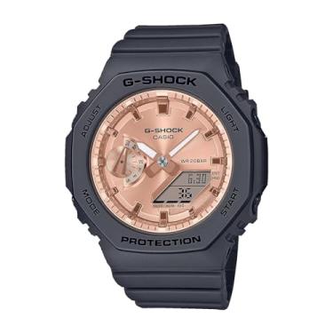 Imagem de Casio GMAS2100MD-1A Relógio feminino despertador cronógrafo analógico digital fino G Shock, Ouro rosa