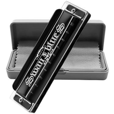 Imagem de Blues Harmonica Armonica boca órgão harpa 10 furos chave de gaita C diatônico profissional avançado instrumento musical para crianças e adultos