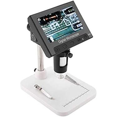 Imagem de Microscópio de ampliação 2MP 500/1000X Microscópio eletrônico digital Lupa de tela de 4,3" com luz LED Lupa PCB (suporte de plástico) portátil