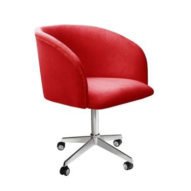 Imagem de Poltrona Atenas com Rodízio Decoração Sala de Estar Vermelho