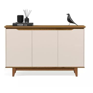 Imagem de Aparador Buffet Armário 3 Portas Versátil Cores - Rede M (Freijó/Offwhite)