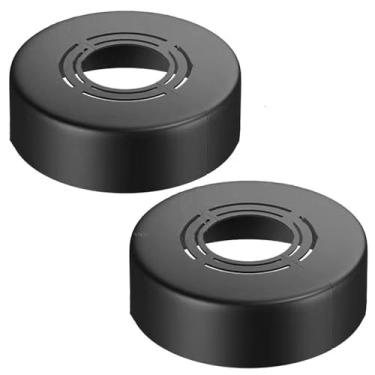 Imagem de Flange de parede cortável, placa de cobertura de escudo leve ABS dividida, cromada, para cobre de 21/26/33 mm (0,8/1,0/3.0 cm), tubo PEX (total 20 preto)