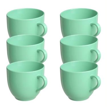 Imagem de Jogo 6 Xícara Café Chá Colorido Porcelana 95ml (Verde)
